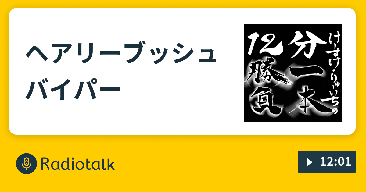 ヘアリーブッシュバイパー けーすけ りゅーいちの12分一本勝負 Radiotalk ラジオトーク