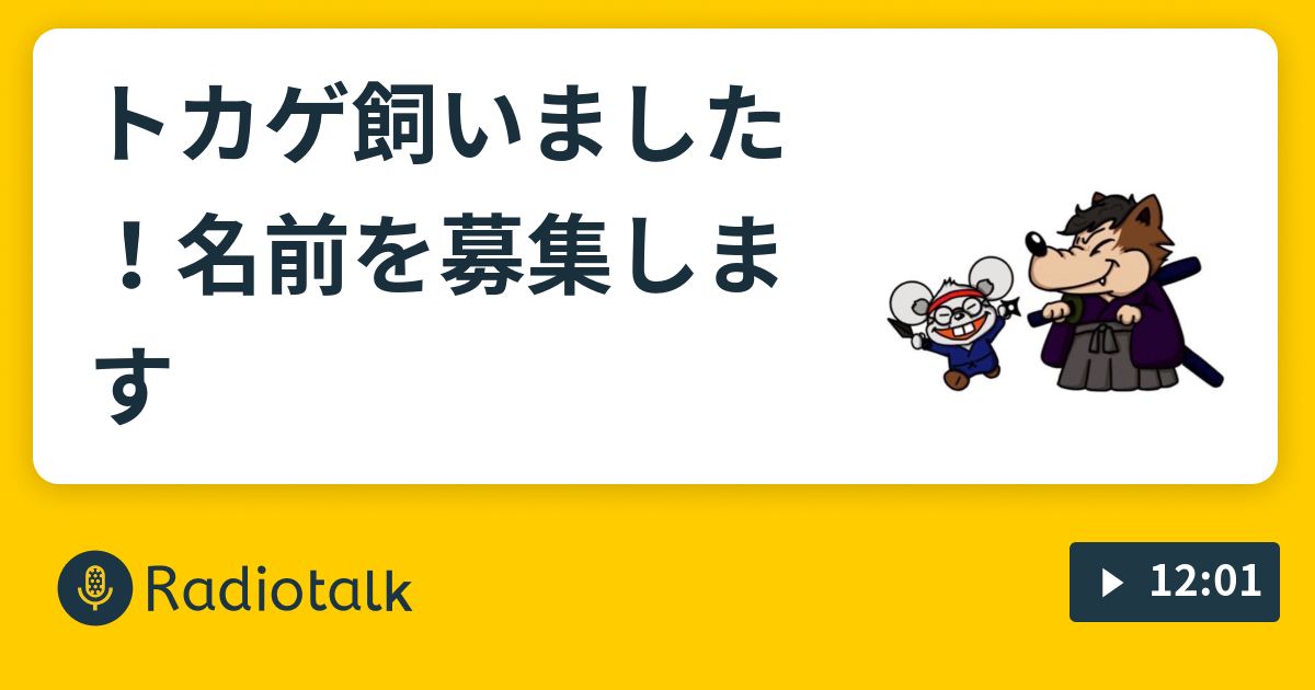 トカゲ飼いました 名前を募集します ビューティフルサタデーナイト Radiotalk ラジオトーク